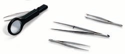 Tweezers, Kit, 3 1/2 Inches, Slant End - Latex, Supported